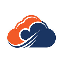 Sticker - A sleek and simple logo with a shield, wings, and wifi symbol representing cloud computing, Generate a sleek and simple logo for a cloud computing company