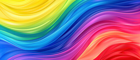 Wall Mural - Abstract texture with soft colorful rainbow colored waves and curves or swirl of silk textile fabric, background texture, for web design, business 