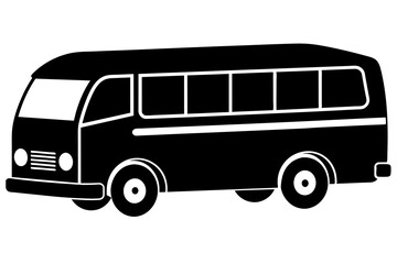 bus transport silhouette vector illustration