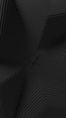 Aufkleber - Abstract animation of star shaped blinds oscilation. Minimal dark clean corporate background. 3D star wavy loop motion. Geometric elements cycling displacement video. Vertical video