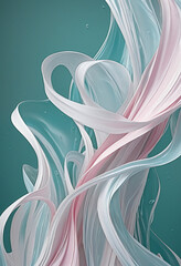 Wall Mural - futuristic 3d watercolor vector art with generative ai design, negative space for copy, on a white b