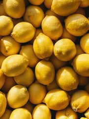 Fresh Lemons with One Sliced Open, Vibrant Yellow Citrus Fruit
