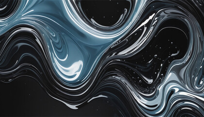 Wall Mural - abstract futuristic generative ai design with negative space and a clean border frame on a white wat