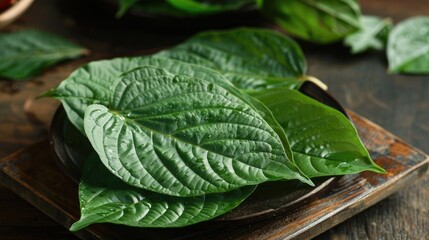 Wall Mural - Edible and Medicinal Properties of Chinese Betel Leaf