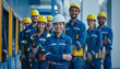 © The - group of worker team, Labor with engineer team confident portrait. Female engineer and team