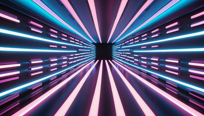 Wall Mural - modern neon abstract geometric background