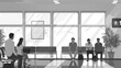 © Brera Design - Customer is waiting Simple design on the front waiting for black and white animation.