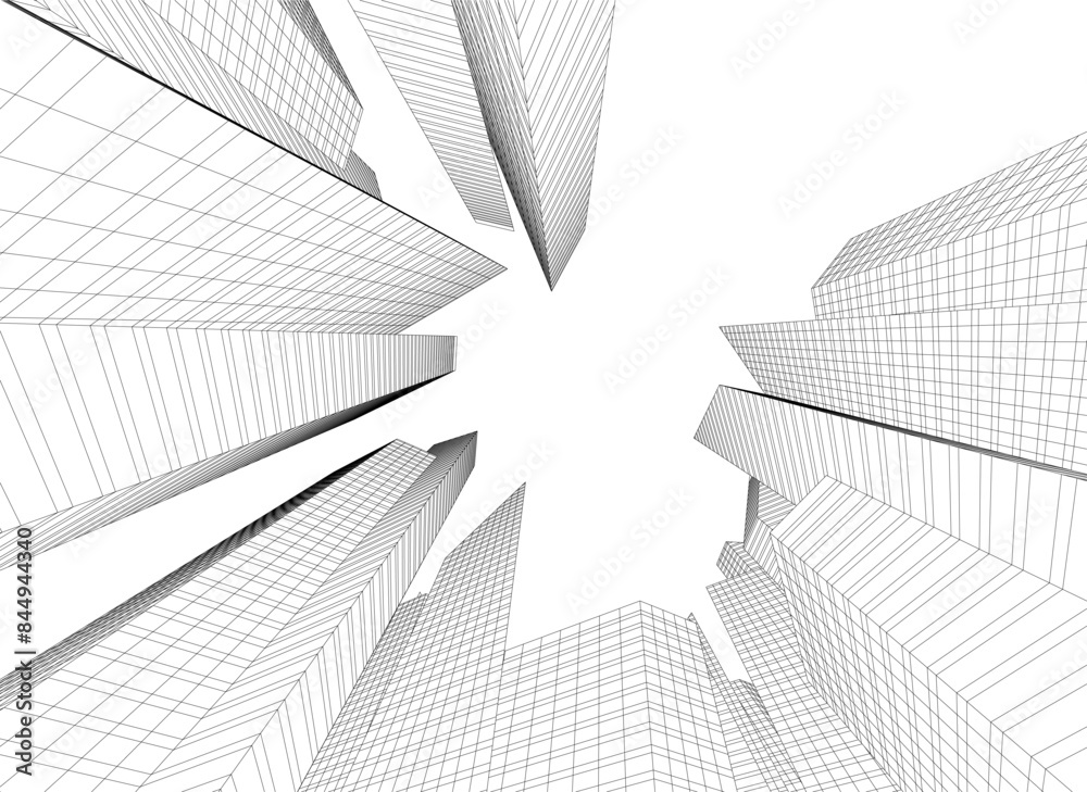 Abstract city vector 3d illustration