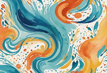 Wall Mural - creative watercolor template with bright splash effect and soft textured background