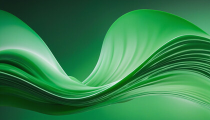 Wall Mural - Elegant Green Flowing Curve Design Background