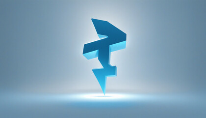 Wall Mural - three-dimensional abstract energy symbol glowing in the dark with minimalist geometric design and th