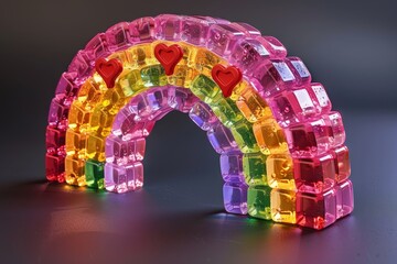 Canvas Print - Crystal Rainbow Arch on Dark Background, Creating a Bold and Modern Decorative Piece