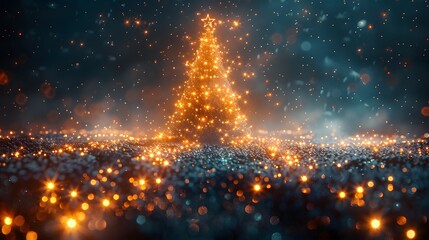 the enchanting sparkle of a vertical Christmas and New Year background, where gold glittering stars illuminate the festive spirit in a high-definition, realistic scene.Realistic HD