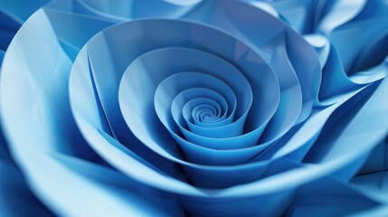 Poster - Blue paper spirals on abstract macro background