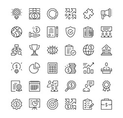 Fototapete - Startup icons set. Vector line icons. Black outline stroke symbols