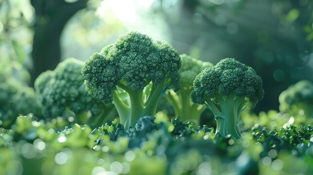 Fresh green broccoli from the farm for a healthy diet A natural vegetable for a vibrant lifestyle