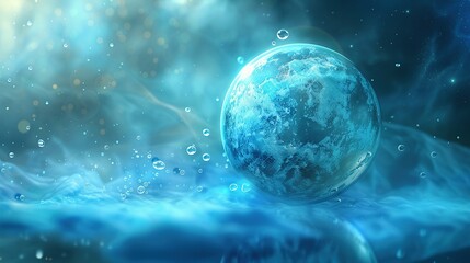 Wall Mural - Water Drop-Like Sphere Background Illustration