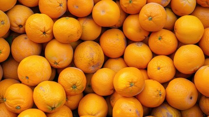 Oranges stacked in a mound at the fruit market