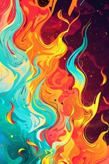 Wall Mural - burning fire illustration background