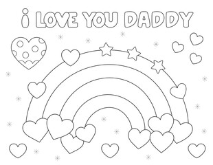 Sticker - valentines day coloring page for dad. you can print it on standard 8.5 x 11 inch paper