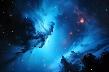 Canvas Print - How stars and clouds are scattered in space