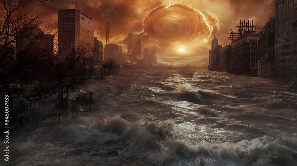 5. Picture a dystopian future where extreme weather events wreak havoc ...