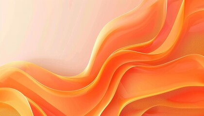 Wall Mural - Abstract liquid flowing shape dynamic wave light orange modern background