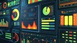 © Digital Artistry Den - Vibrant showcasing a comprehensive analytics dashboard and data visualization tools guiding marketing strategies and data driven decision making processes