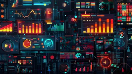 Poster - Sophisticated data visualization and analytics dashboards powering data driven decision making and optimized marketing strategies