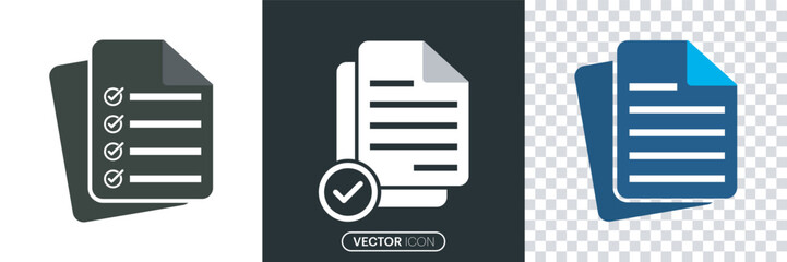 Fototapete -  Document icon set. Paper document icon set. two colored and black folded written paper vector icons designed in filled, Edit document symbol. vector illustration.