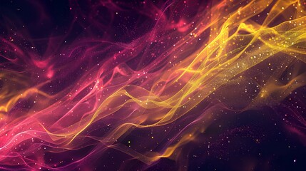 Canvas Print - abstract smoke, light, wave, motion, design 
 background with stars