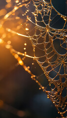 spider web with dew drops