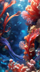 Wall Mural - coral reef in aquarium