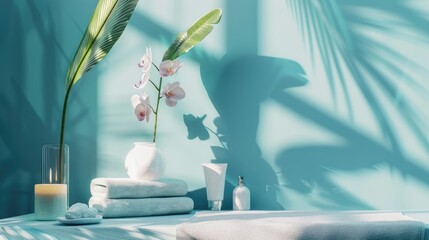 Wall Mural - Spa arrangement on bright backdrop