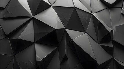 Wall Mural - Modern black metal low poly backdrop. 