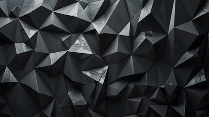 Wall Mural - Modern black metal low poly backdrop. 