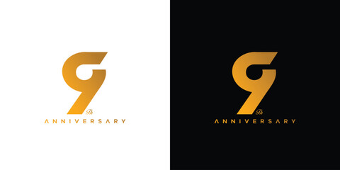 Modern and elegant number 9 logo design