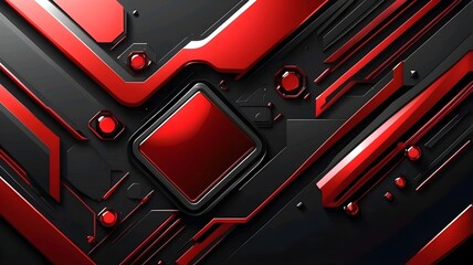 abstract metallic red shiny color black frame layout modern tech design vector template background