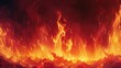 © Naknakhone - Background image of hell in eternal flames, in the style of power puff girls, cartoon, clean line. copy space for text.