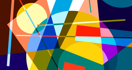 Aufkleber - Vector colorful abstract geometric poster