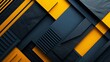 © Ndoomyim - Abstract geometric pattern with intersecting black and yellow shapes.  Dynamic and modern design.  Suitable for backgrounds or design elements.