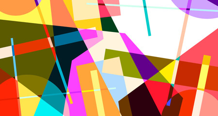 Aufkleber - Vector colorful abstract geometric poster