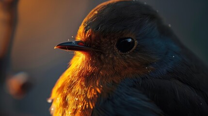 Songbird in closeup