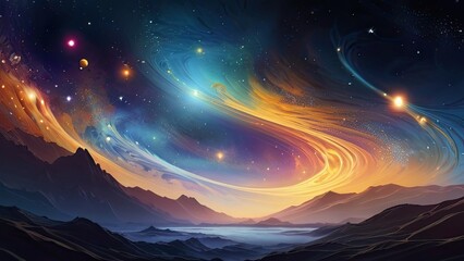 Wall Mural - sunrise over the planet