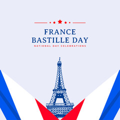 Wall Mural - France bastille day independence day celebration graphics template