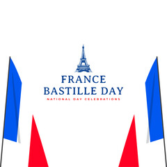 Wall Mural - France bastille day independence day celebration graphics template