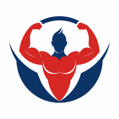 Wall Mural - Muscles Gym and Fitness Logo icon Template Vector Design Illustration on white background.