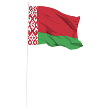 Vector illustration of wavy Belarus flag on transparent background