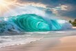 © Aurel - Wave of sea on the beach. Beautiful ocean wave on sandy beach