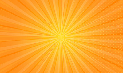 Wall Mural - orange gradient ray burst dot style background vector design